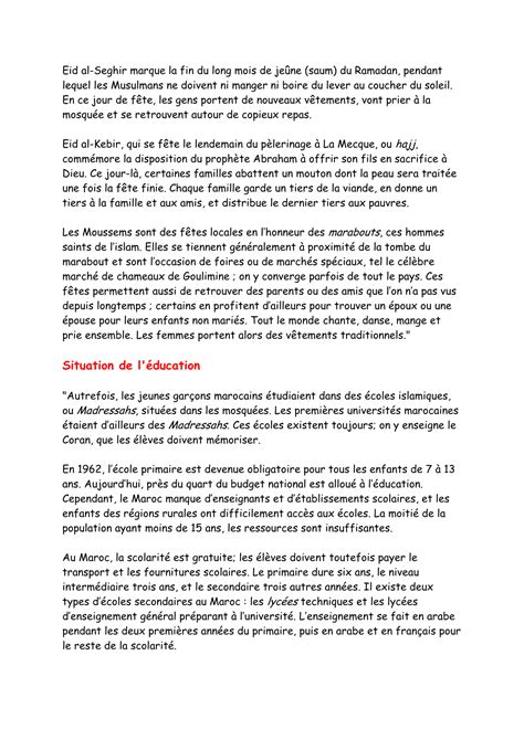 Expression écrite sur le Maroc الثالثة اعدادي | الصفحة 4 من 8 | الدراسة