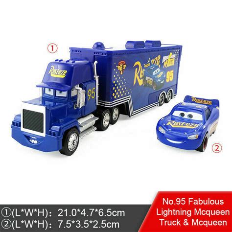 Buy Disney Pixar Cars Chick Hicks Lightning Mack Truck& McQueen Diecast ...