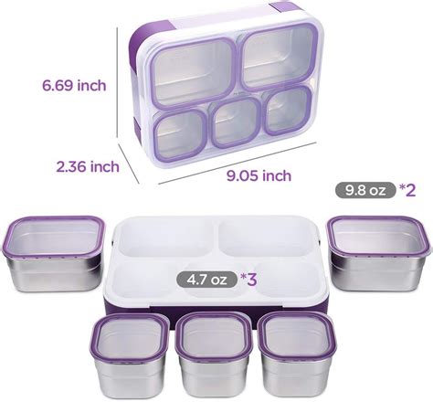 Buy Stainless Steel Kids Bento Lunch Box Leak Proof BPA-Free DaCool ...