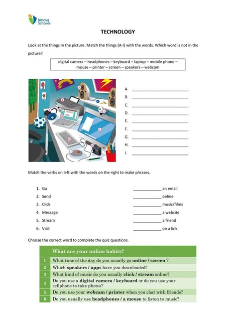 Describing Technology Worksheet 的图像结果