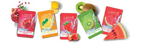 LAKMÉ 100% Natural Fruit Extract Sheet Mask Combo, 20 Ml (Pack Of 5 ...