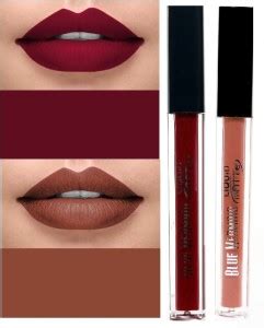 BLUEMERMAID MATTE LOOK LIPSTICK SET OF 2 BROWN AND MAROON LONG LASTING ...