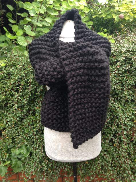 Black Scarf, Women Scarf, Chunky Knit Scarf, Scarf Teen, Outlander ...