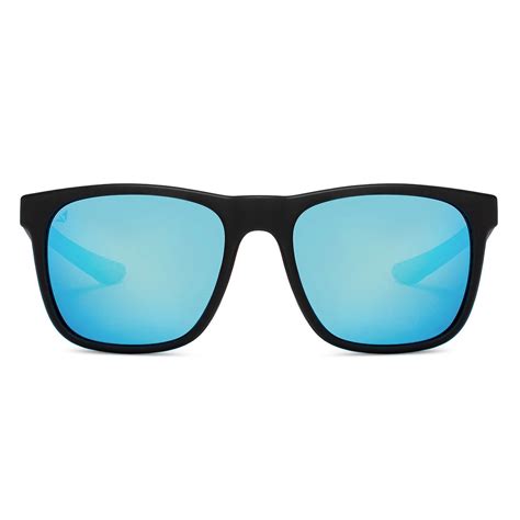 Buy Matte Black Blue Mirror Full Rim Square Vincent Chase Polarized ...
