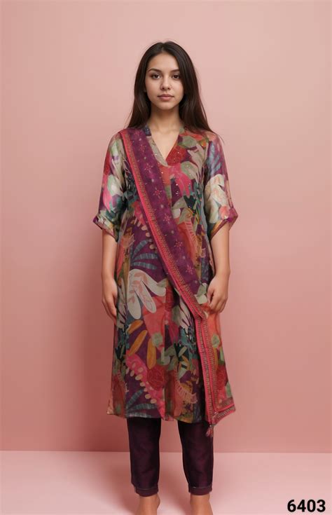 Wine Colour Kurti Set(LC-WKIS_6403) – Carron Clothing