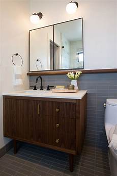 Mid Century Bathroom Vanity by Midcentury Style Vanity Matching Tile Floor Wainscot Mid Century Bathroom Vanity