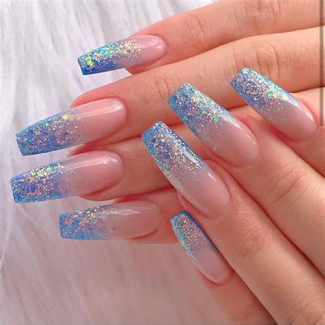 acrylic blue nails