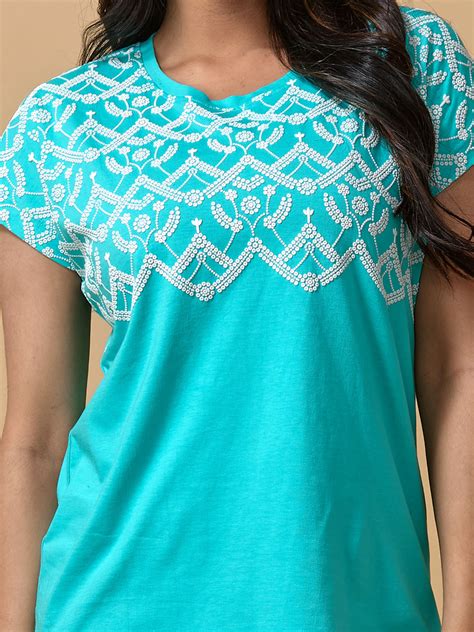 Powder Blue Round Neck Maygar Sleeve T-Shirt #419 (PR4) – LYRA