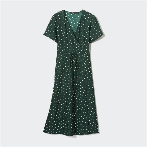Printed Wrap Short-Sleeve Dress | UNIQLO US
