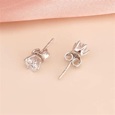 Classic Floral Cubic Zirconia 925 Sterling Silver Studs – PALMONAS