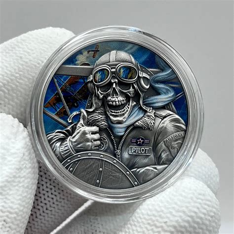 Ghana. 5 Cedis 2024 – Memento Mori: Pilot – 1 oz Silver coin – .999 ...