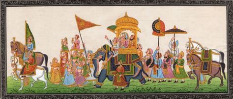 Rajasthan Maharajah Procession Art Handmade Indian Royal Ethnic Folk ...