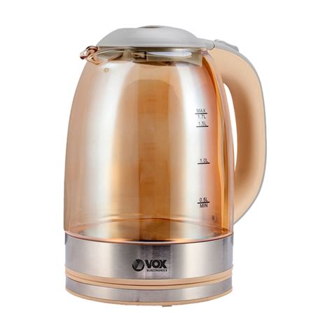 Električni bokal Vox WK 8009, 1.7 l, 2200 W, Bela / inox / obojeno staklo