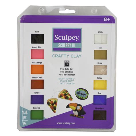 Sculpey Crafty Kids Art & Oven Bake Polymer Clay Variety Pack, Molding ...