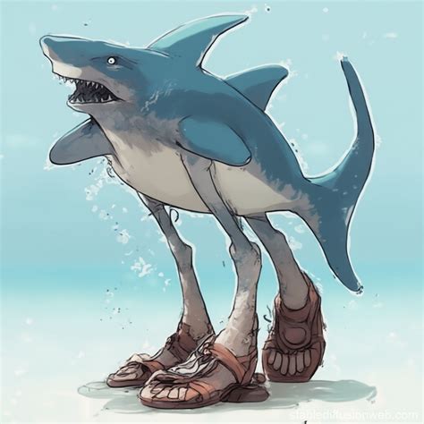 Shark with Legs and Sandals | Stable Diffusion Online