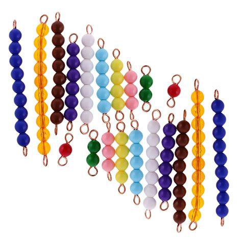 Montessori 20pcs Beads Bars 1-10 Numbers Kid Decimal System Learning ...