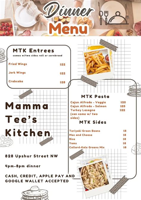 Mama Tee's Kitchen Menu - Updated October 2025