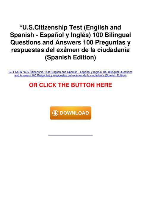 PPT - PDF/BOOK *U.S.Citizenship Test (English and Spanish - Español y Inglés) 100 Bili ...