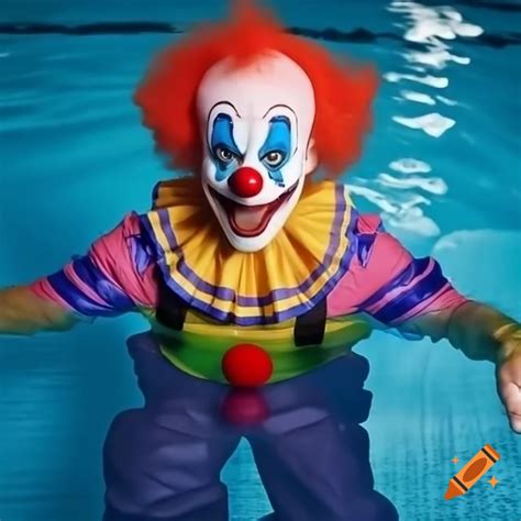 Senator jd vance in clown costume by swimming pool on Craiyon