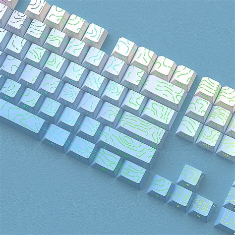 Topography Line Crack Sky Blue Cherry Side Backlit Keycaps – CuriosityCaps