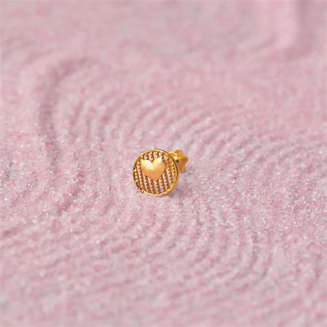 Honeycomb Heart 18K Gold Nose Pin for Women | Gold Nose Pin Design – Yuvora