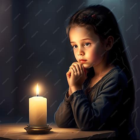 Premium Photo | The a human figured illuminated by a single candle and ...