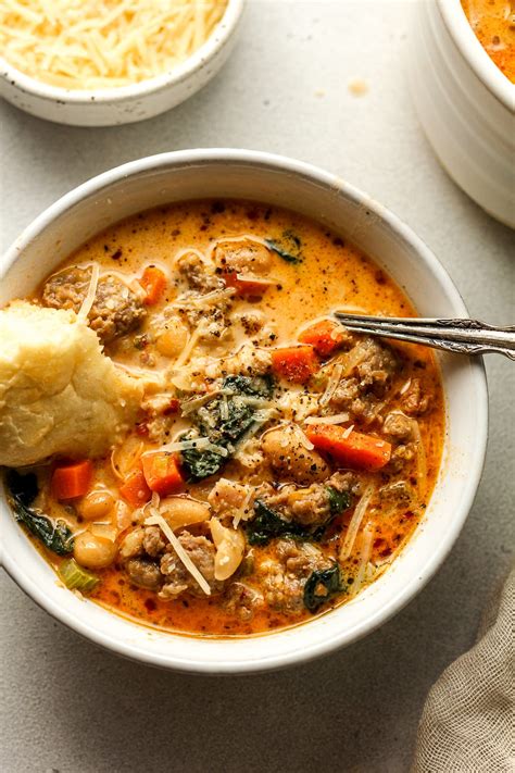 Tuscan Sausage White Bean Soup - SueBee Homemaker