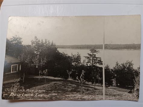 Vintage 1922 B/W Postcard of Duck Lake Inn in Duck Lake, Michigan 1526 ...