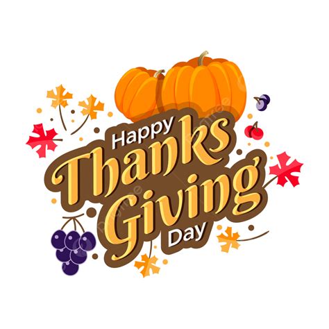 Happy Thanksgiving Day Text With Pumpkins, Happy Thanksgiving ...