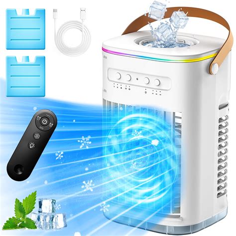 BALKO 4-IN-1 Personal Air Conditioner w/Remote, 2 Ice Packs, 1200ML ...