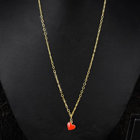 Gold Figure 8 Chain with Red Heart charms – xoiox