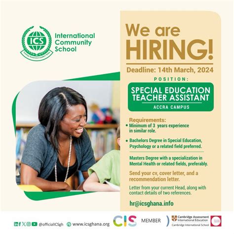 We are hiring: Special Education Teaching Assistant - International ...