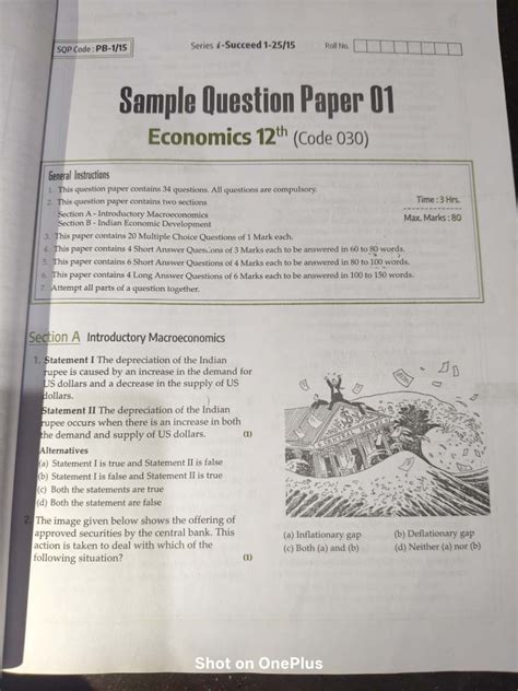 Sample Question Paper 01 - Economics 12th (Code 030) - Studocu