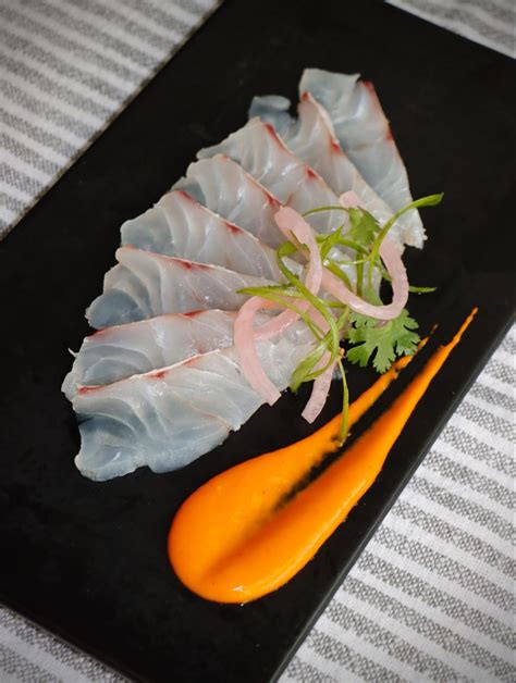 Red snapper Sashimi with roasted red pepper habanero aioli - Keys Fresh ...