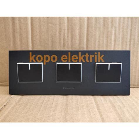 Jual Panasonic Triple Saklar Engkel Besar Style Black 3 Gang Tanam ...