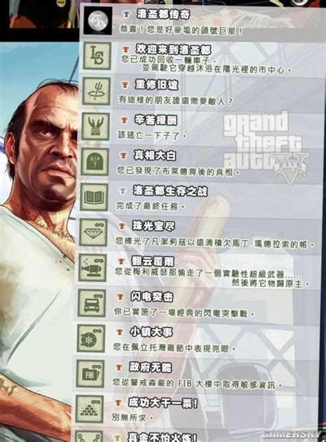 《侠盗猎车手5（GTA5）》中文成就列表 真爱玩家速速全奖杯 _ 游民星空 GamerSky.com