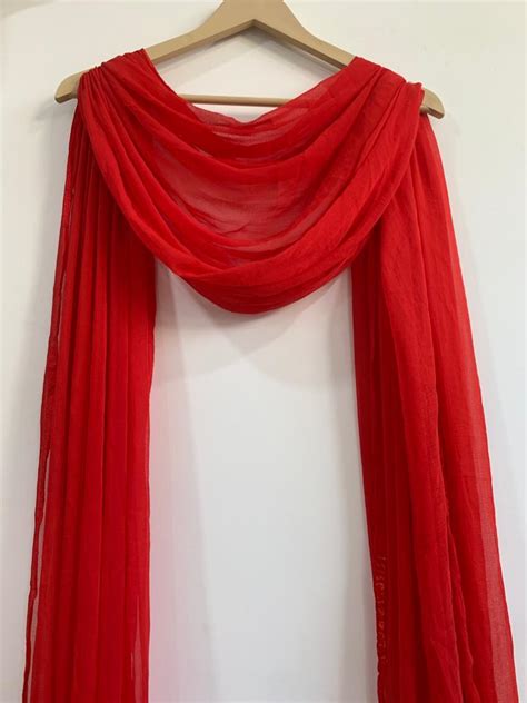 Buy Red Dupatta & Chiffon Dupatta - Apella