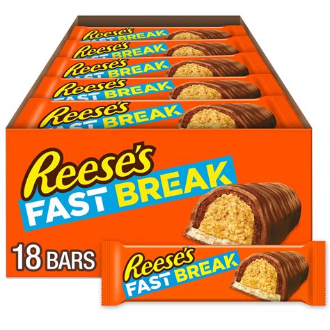 Reese's Fast Break Milk Chocolate, Peanut Butter & Nougat Candy Bars, 1 ...