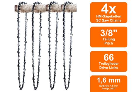 Sägenspezi Kette 45 Cm – 3/8 66TG 1,6 Mm, Passend Für Stihl 029/MS290