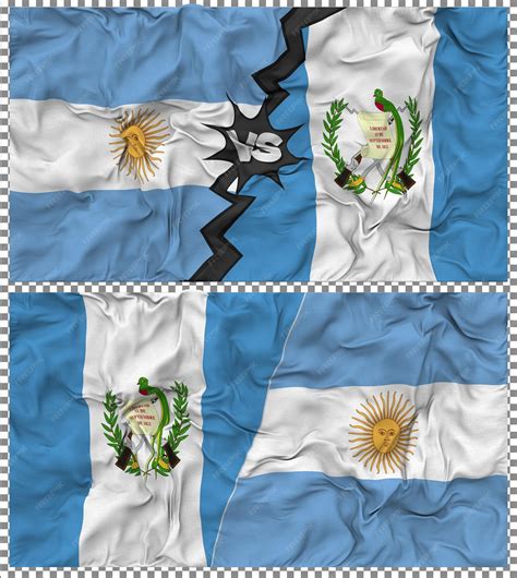 Premium PSD | Guatemala vs Argentina Half Combined Flag Cloth Bump ...