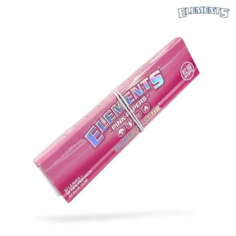 ELEMENTS Connoisseur Pink Rolling Papers with Tips - King Size Slim ...