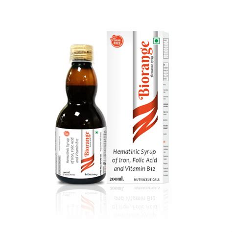 Biorange - Hematinic Syrup of Iron, Folic Acid and Vitamin B12 ...