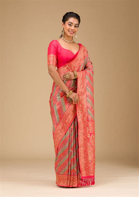 Buy Mauve Cutdana Art Silk Saree - Koskii