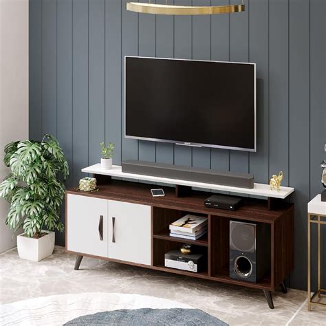 BLUEWUD Skiddo Engineered Wood TV Entertainment Unit Set Top Box Stand ...