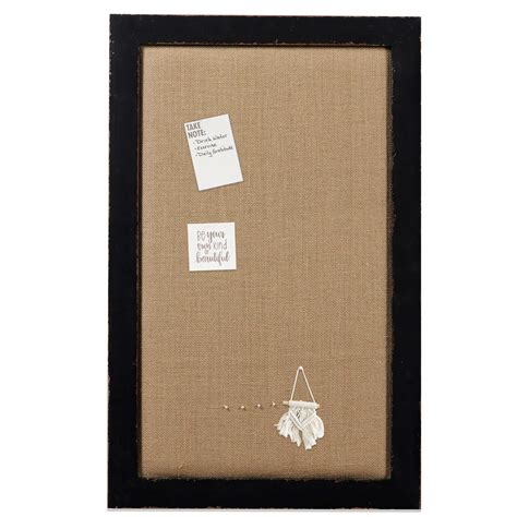 SOFE Black Framed Linen Cork Bulletin Board, Large Pin Boards for Walls ...