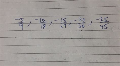 four rational numbers equivalent to minus 5 upon 9 - Brainly.in