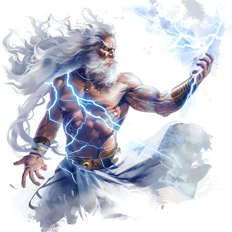 Premium Photo | Zeus holding lighting bolt in greek mythology mythology