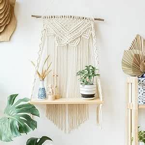 Aain Living Room Nursery Dorm Room Macrame Wall Hanging Shelf Hand ...