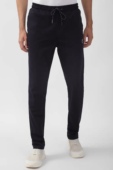 Buy Men Navy Solid Slim Fit Casual Track Pants Online - 934406 | Van Heusen