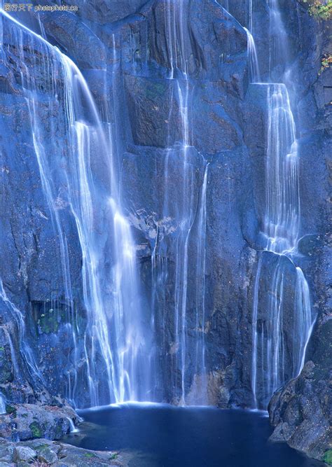 高山流水0034-自然风景图-自然风景图库-水潭 蓝色 透明色